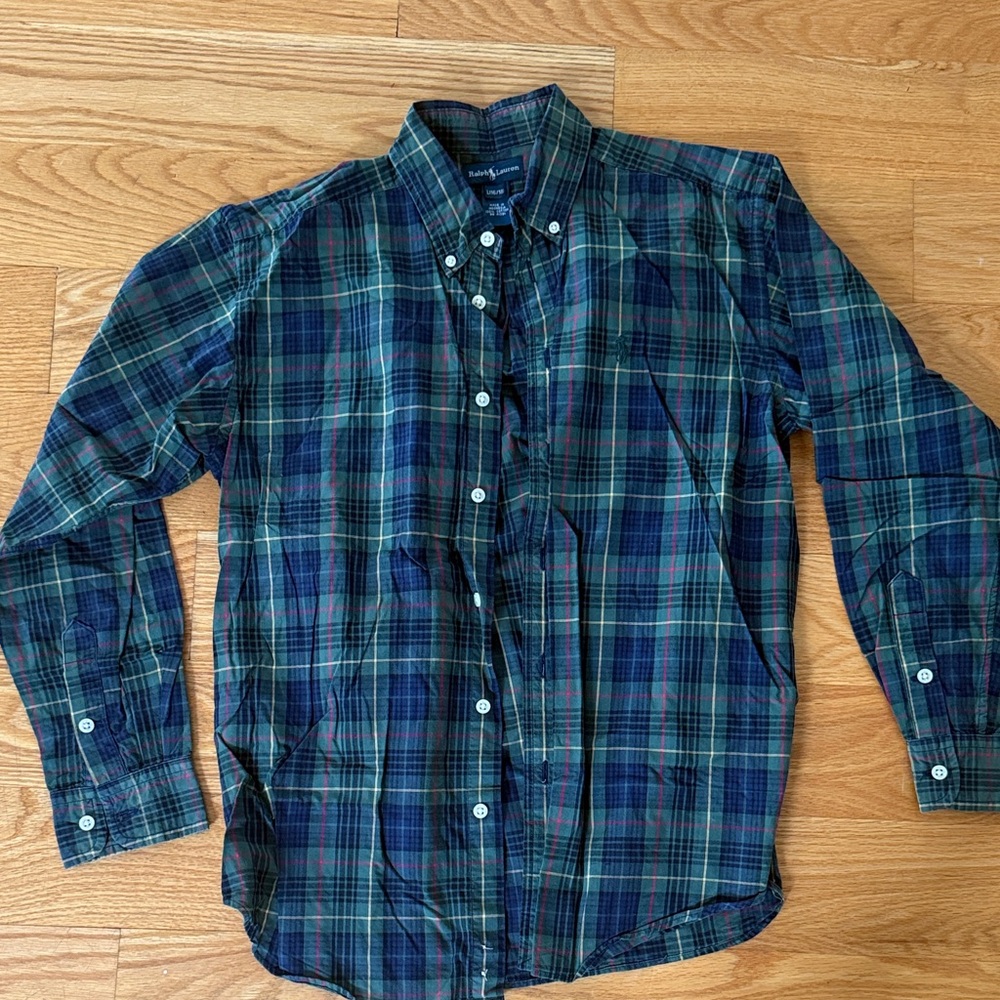 Ralph Lauren Boy’s Plaid Shirt - Blue, Green, Yellow, and Red